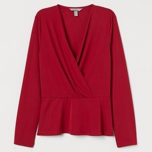 H&M Wrap Over, Peplum Tops (Set of 2). NWOT